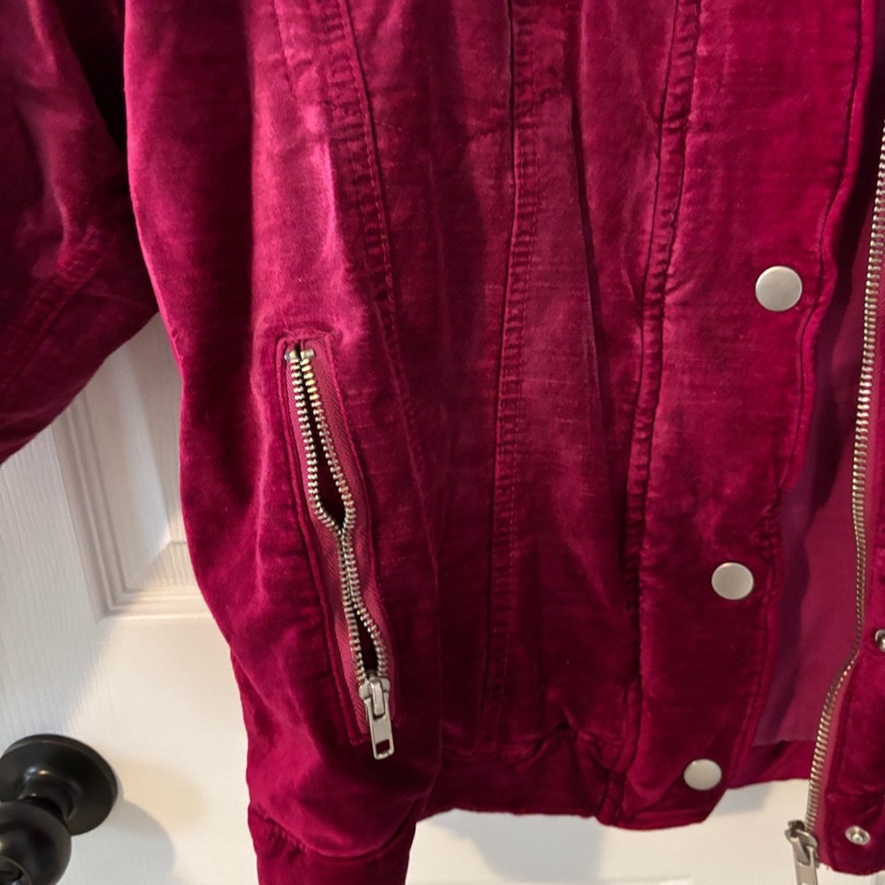 Free‎ People ‘Velvet Trucker Jacket’ In Pink Size XS/S Sold Out - Picture 4 of 7